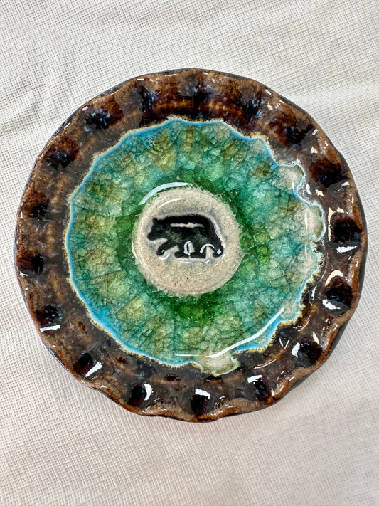 Dish/Candle Holder - Black Bear