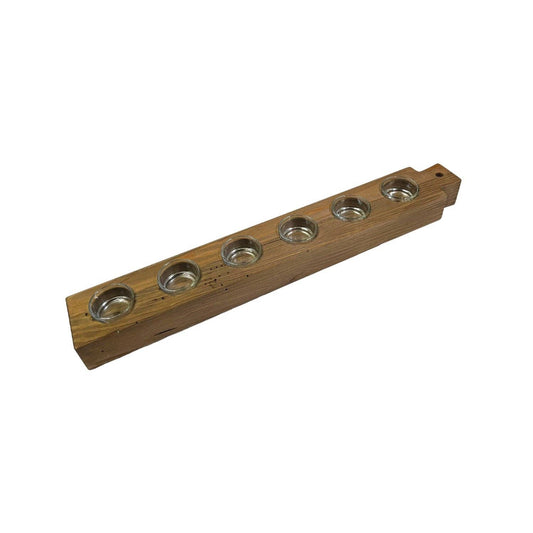 Recycled Pine Wood Tea Light Candle Tray - 6 candles 21" x 3" x 2"