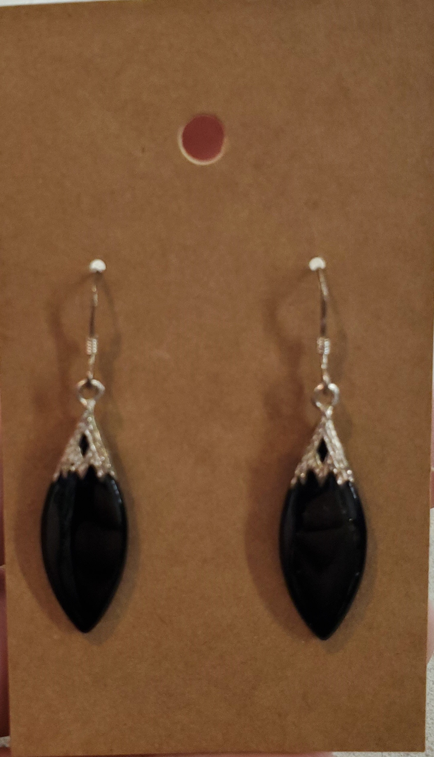 Black Teardrop Earring