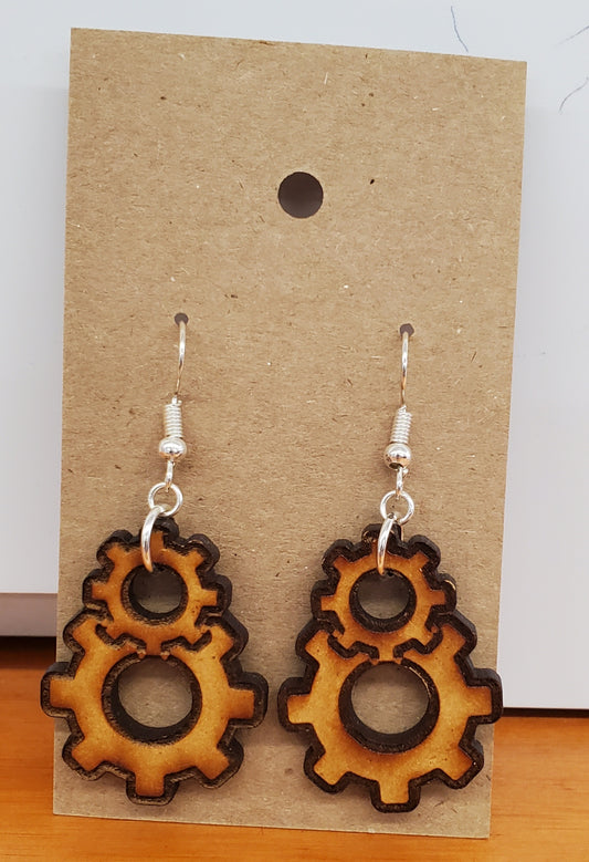 Earrings - Double Gear