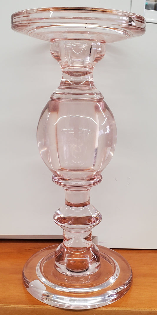 Pink Glass Candle Holder