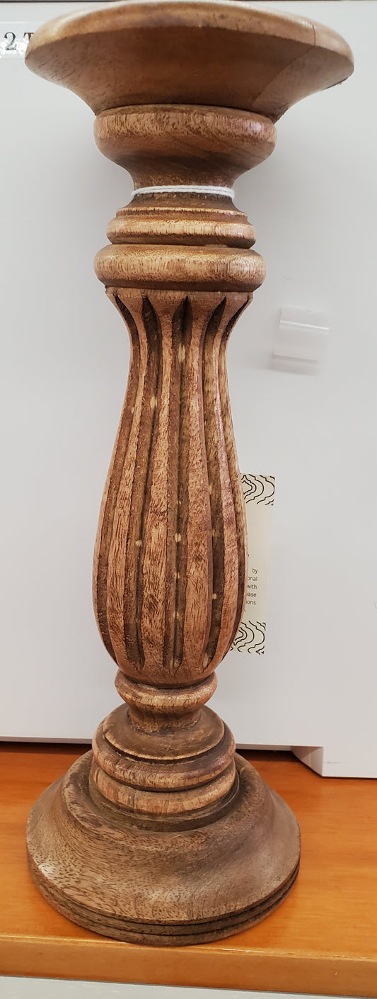 Tall Wooden Candle Holder