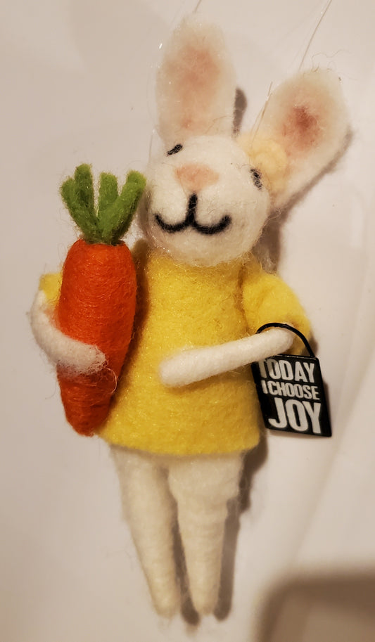 Ornament - Felt - Bunny Joy