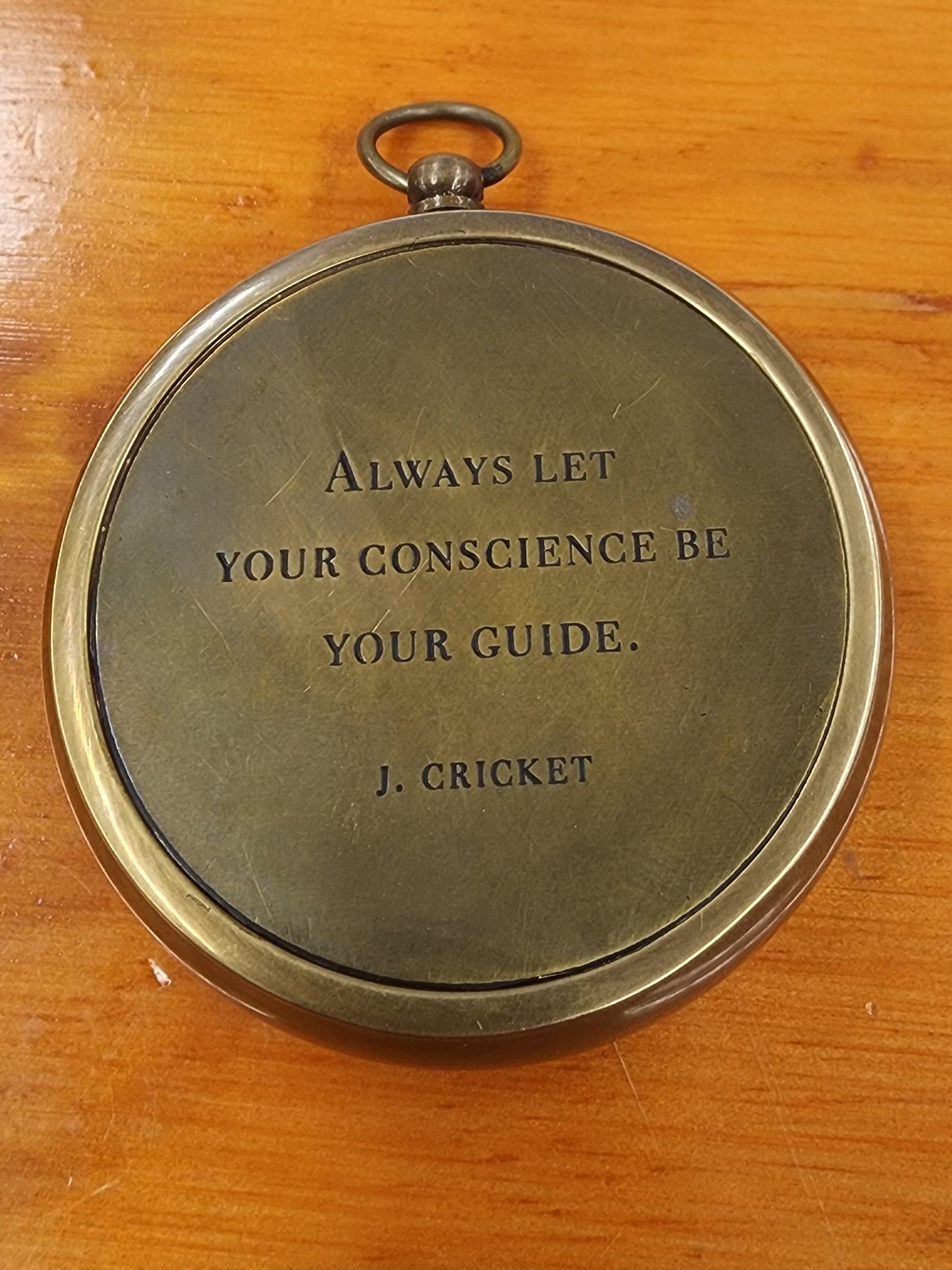 Compass w/ Leather Pouch - Always Let Your Conscience be your guide