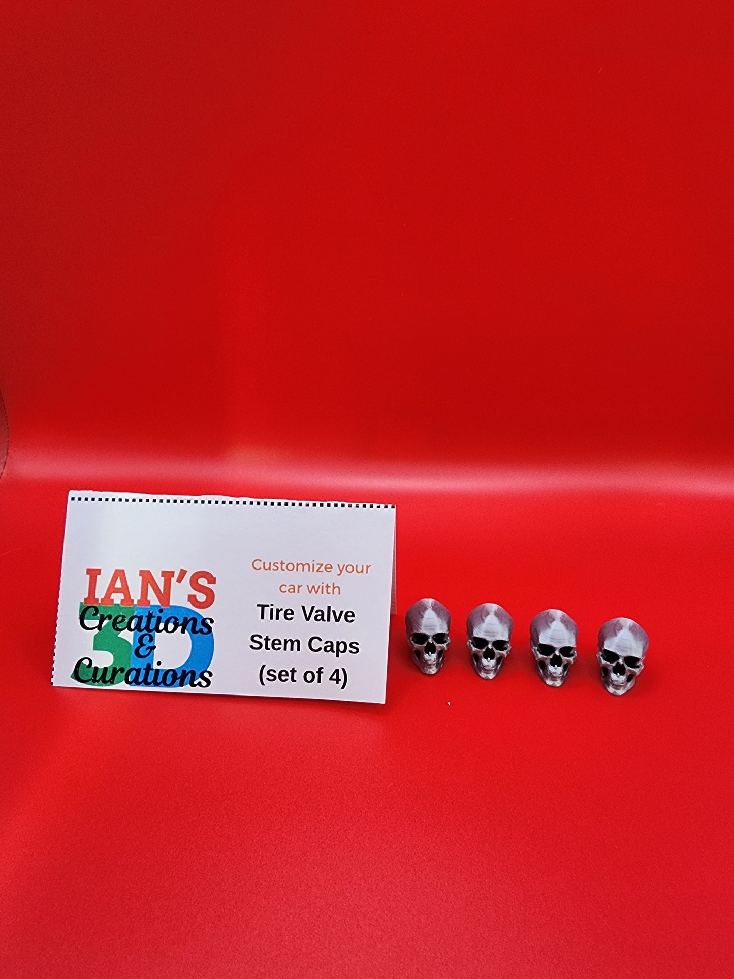 3D Four Valve Stems - Skull