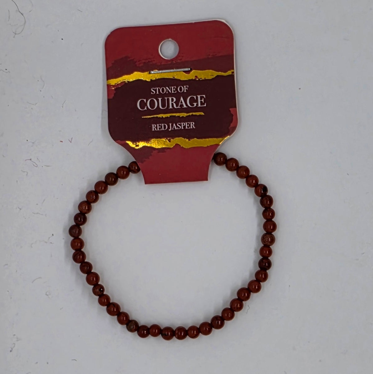 4 mm. Red Jasper - (Courage) Stretch Bracelet