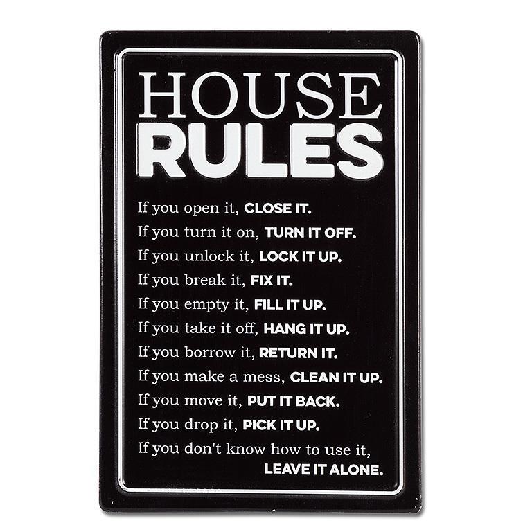 Sign - 8x12" House Rules Wall