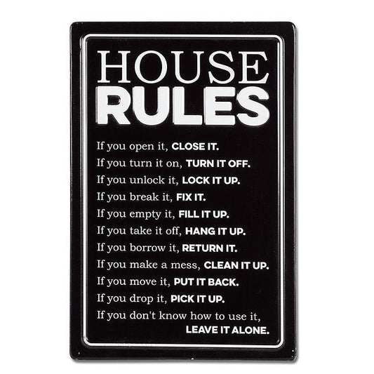 Sign - 8x12" House Rules Wall
