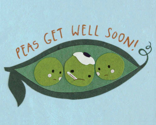 Greeting Card - Peas Get Well