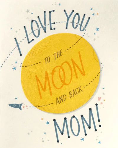 Greeting Card - Moon and Back Mom