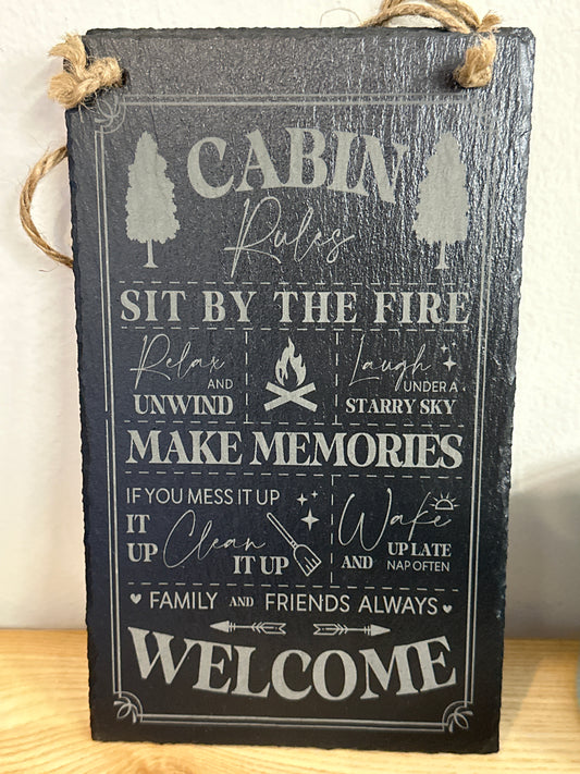 Sign - Cabin Rules