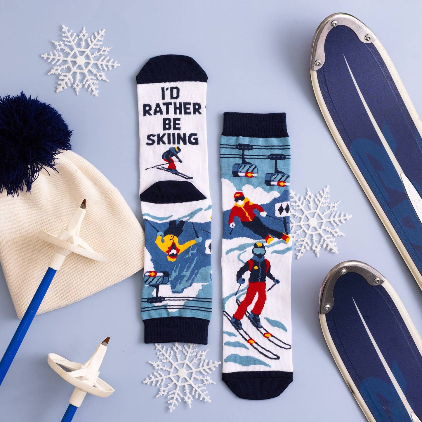Lavley - I'd Rather Be Skiing Socks (CO Edition)