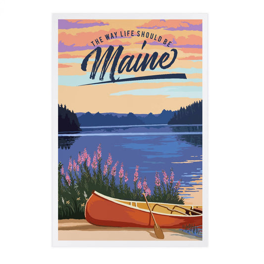 Postcard - Maine - The Way Life Should Be Canoe