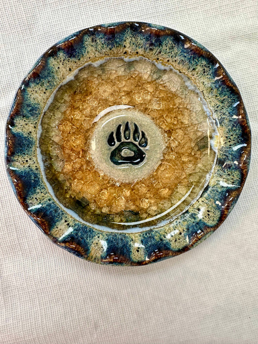 Dish/Candle Holder - Bear Claw