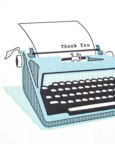 Greeting Card - Typewriter Thank