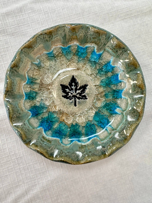 Dish/Candle Holder -  Maple Leaf