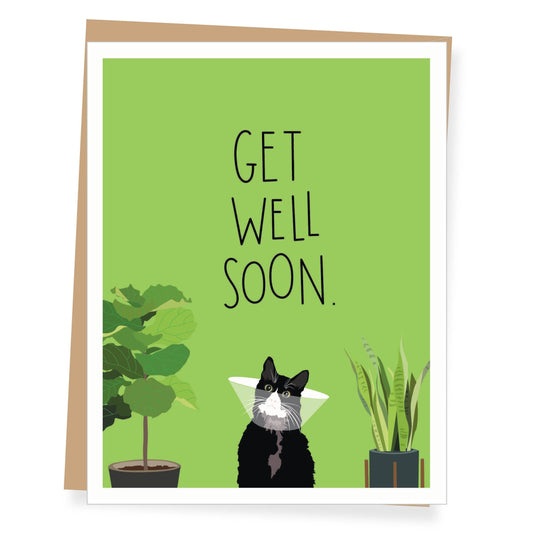 Card - Get Well - Recuperating Black Cat