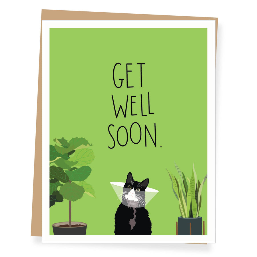 Card - Get Well - Recuperating Black Cat
