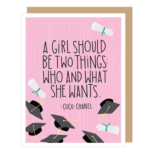 Card - Graduation - Girl Should Be Quote