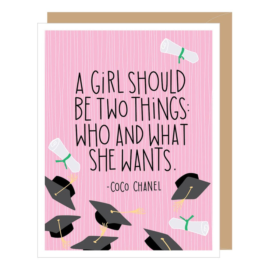Card - Graduation - Girl Should Be Quote