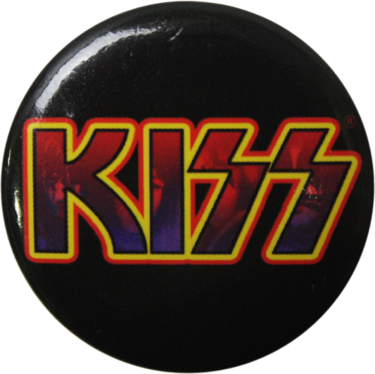 Button - Kiss - Logo On Black