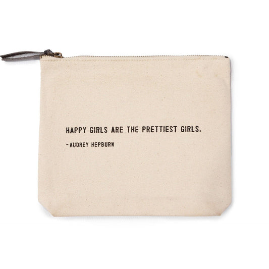 Canvas Zip Bag - Happy Girls (Audrey Hepburn)