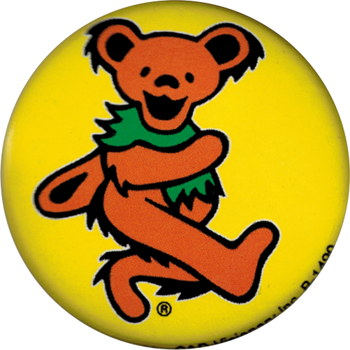 Button - Grateful Dead - Orange J. Bear