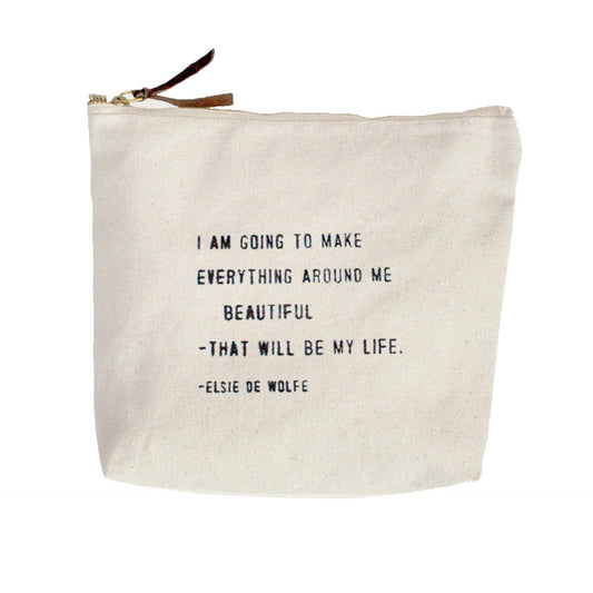 Canvas Zip Bag - I Am Going To Make (Elsie de Wolfe)