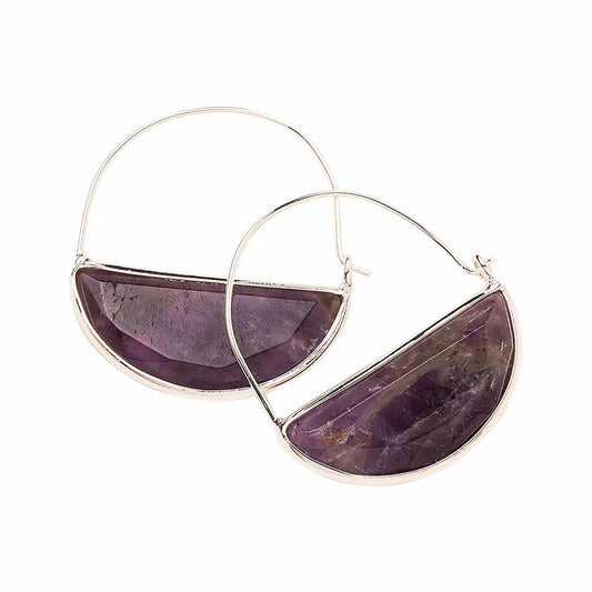 Earrings - Stone Prism Hoops