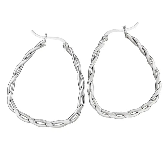 Earrings - Cortez Sterling Silver Twisted Hoop