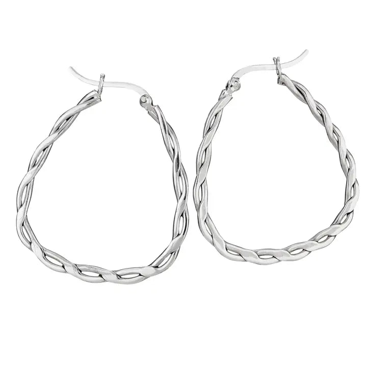 Earrings - Cortez Sterling Silver Twisted Hoop