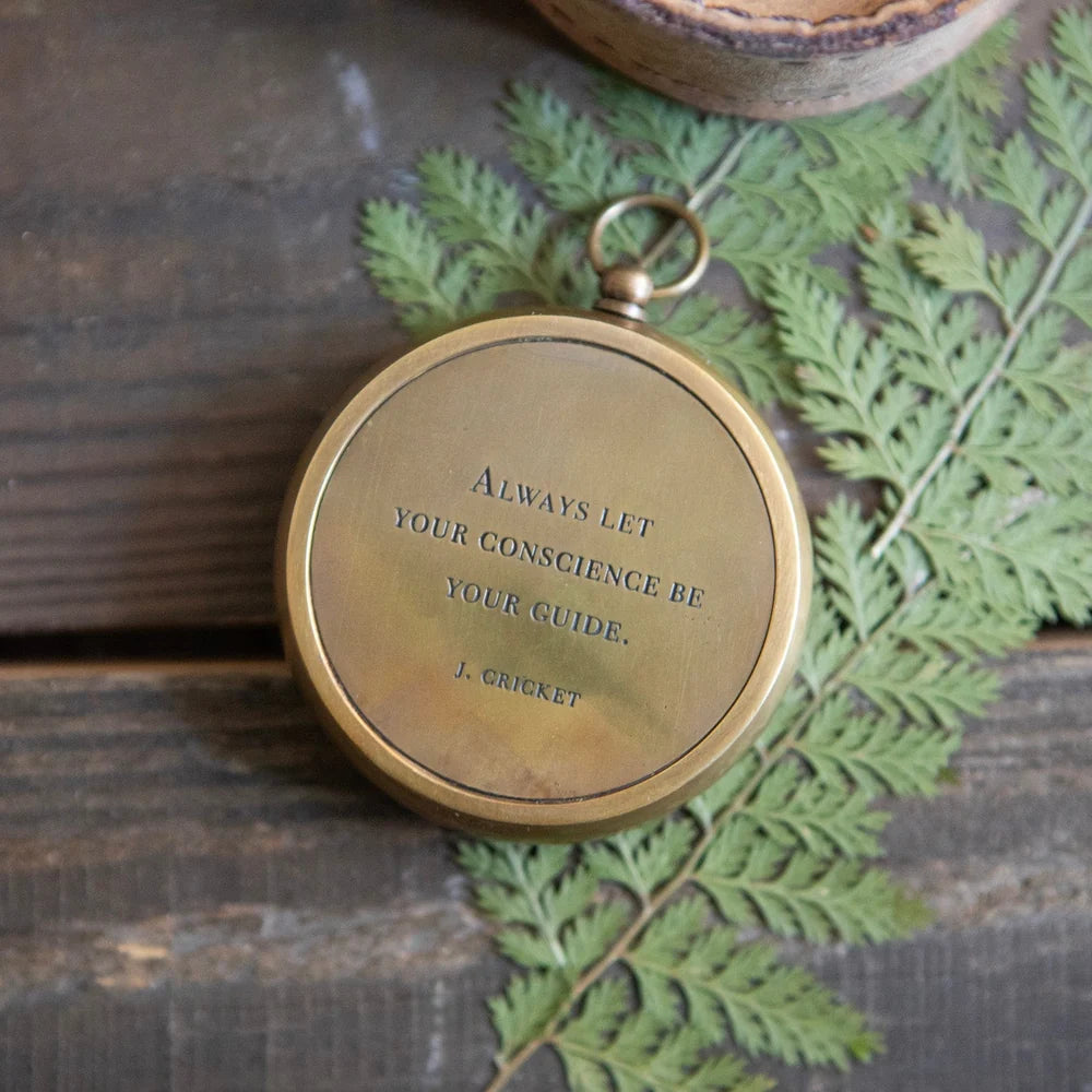 Compass - Leather Pouch - Always Let Your Conscience be your guide