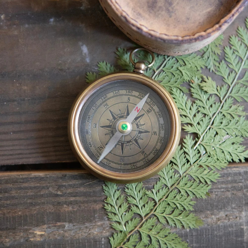 Compass - Leather Pouch - Always Let Your Conscience be your guide