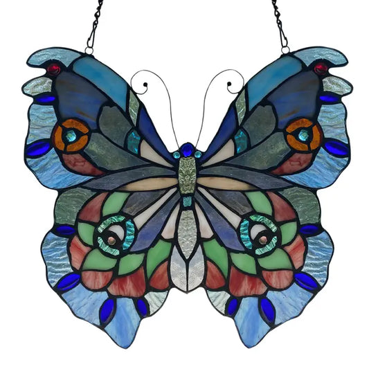 Stained Glass - Purple, Blue & Red Butterfly