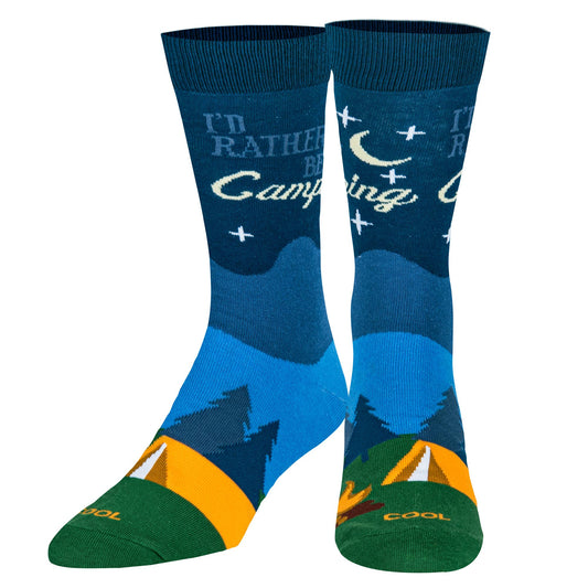 Id Rather Be Camping - Mens Crew Folded - Cool Socks