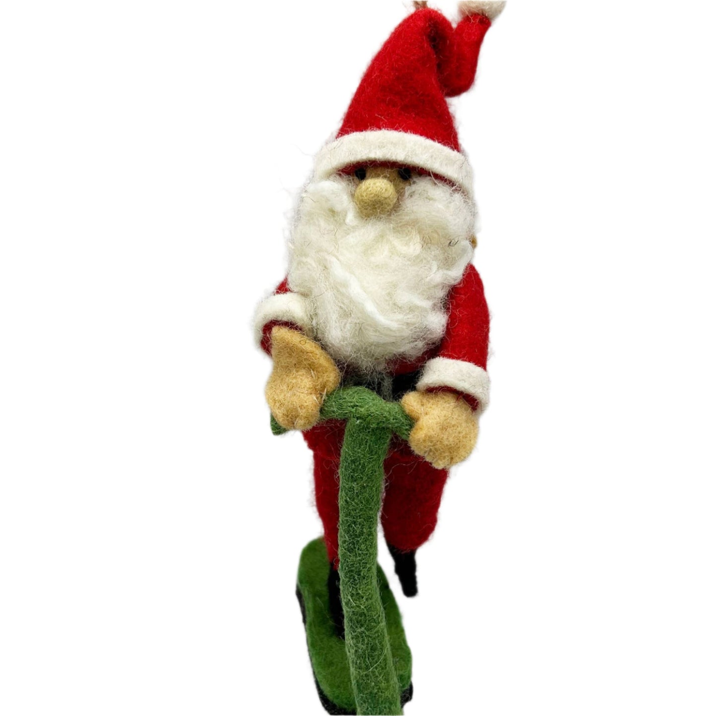 Handmade Felt "Santa on Scooter" ornament