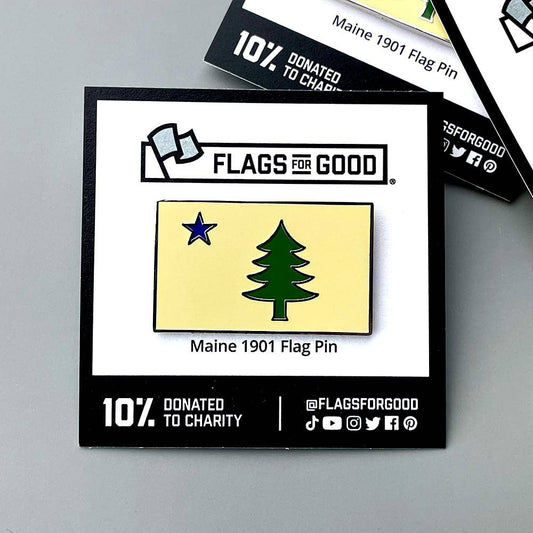 Pin - Maine 1901 Flag in Enamel