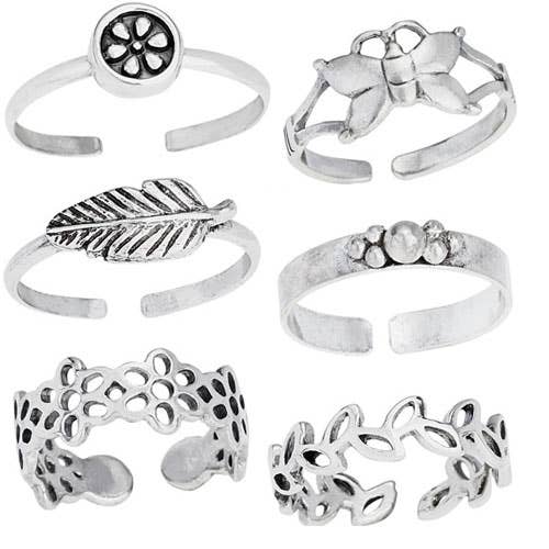 Toe Ring - Nature Toes Sterling Silver