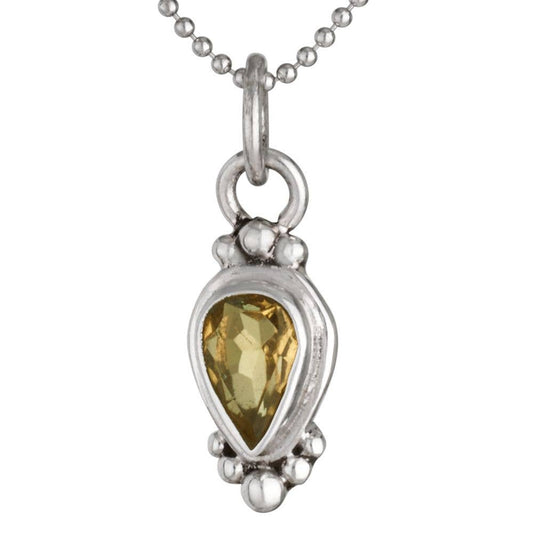November Birthstone Citrine Sterling Silver Necklace