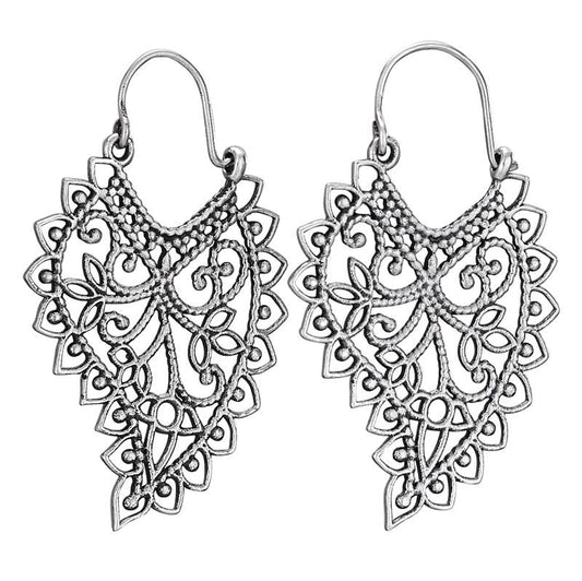 Earrings - Taj Mahal Sterling Silver Paisley Hoop