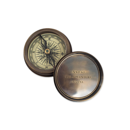 Compass - Twist type w/ Leather Pouch - And So the Adventure Begins