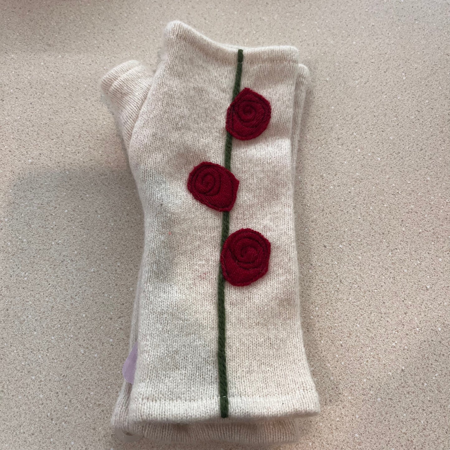 Cashmere Hand Warmers - Rose Vine