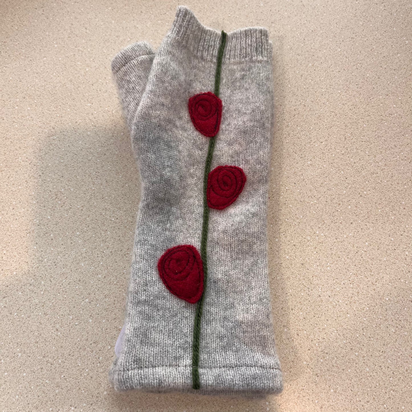 Cashmere Hand Warmers - Rose Vine