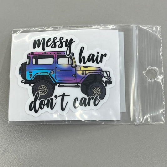 Sticker Sm - Jeep "messy hair don't care"
