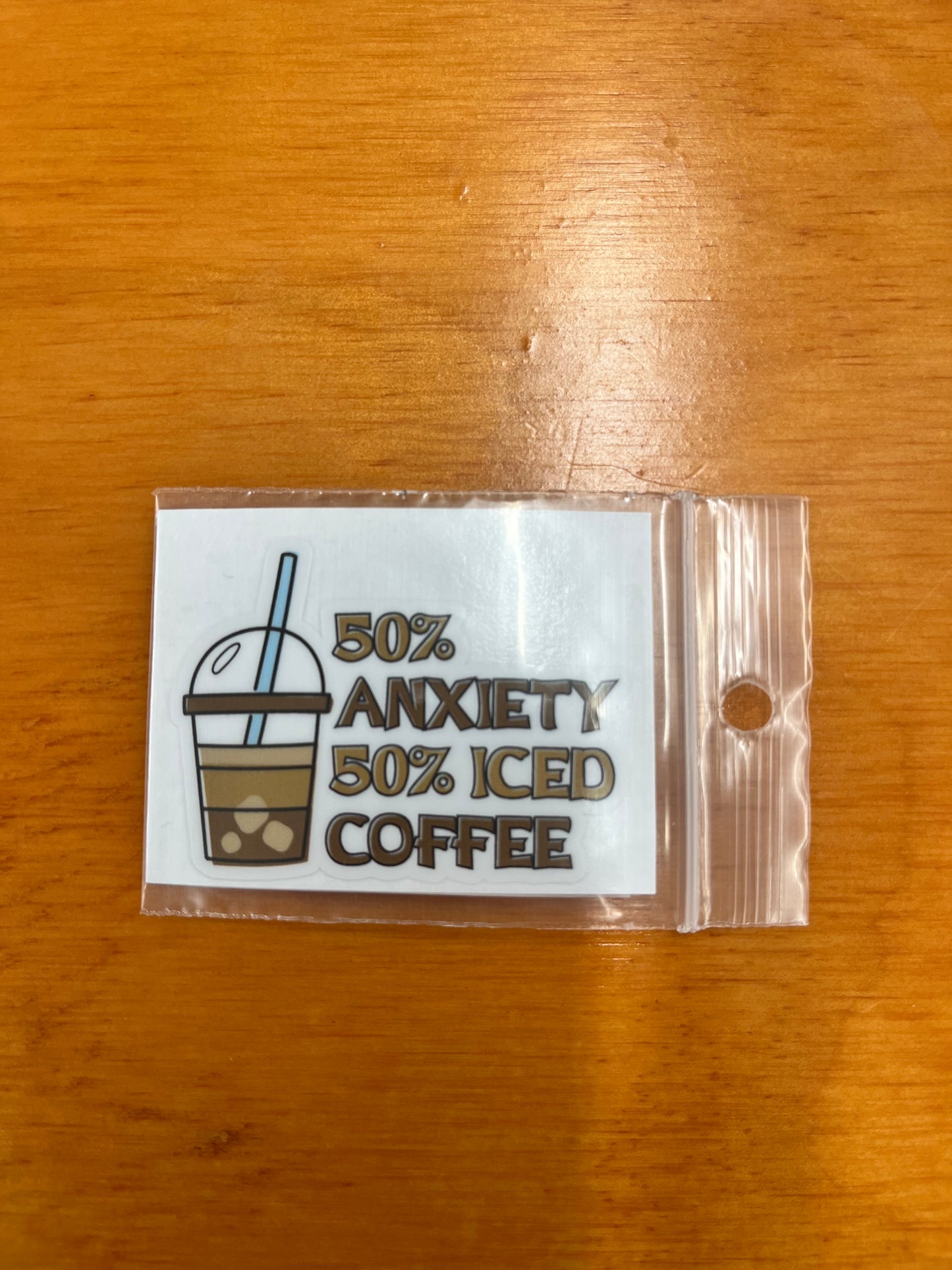 Sticker Sm - 50% Anxiety 50% Coffee