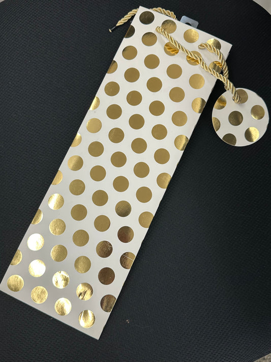 Gift Bag - Tall Gold Dots