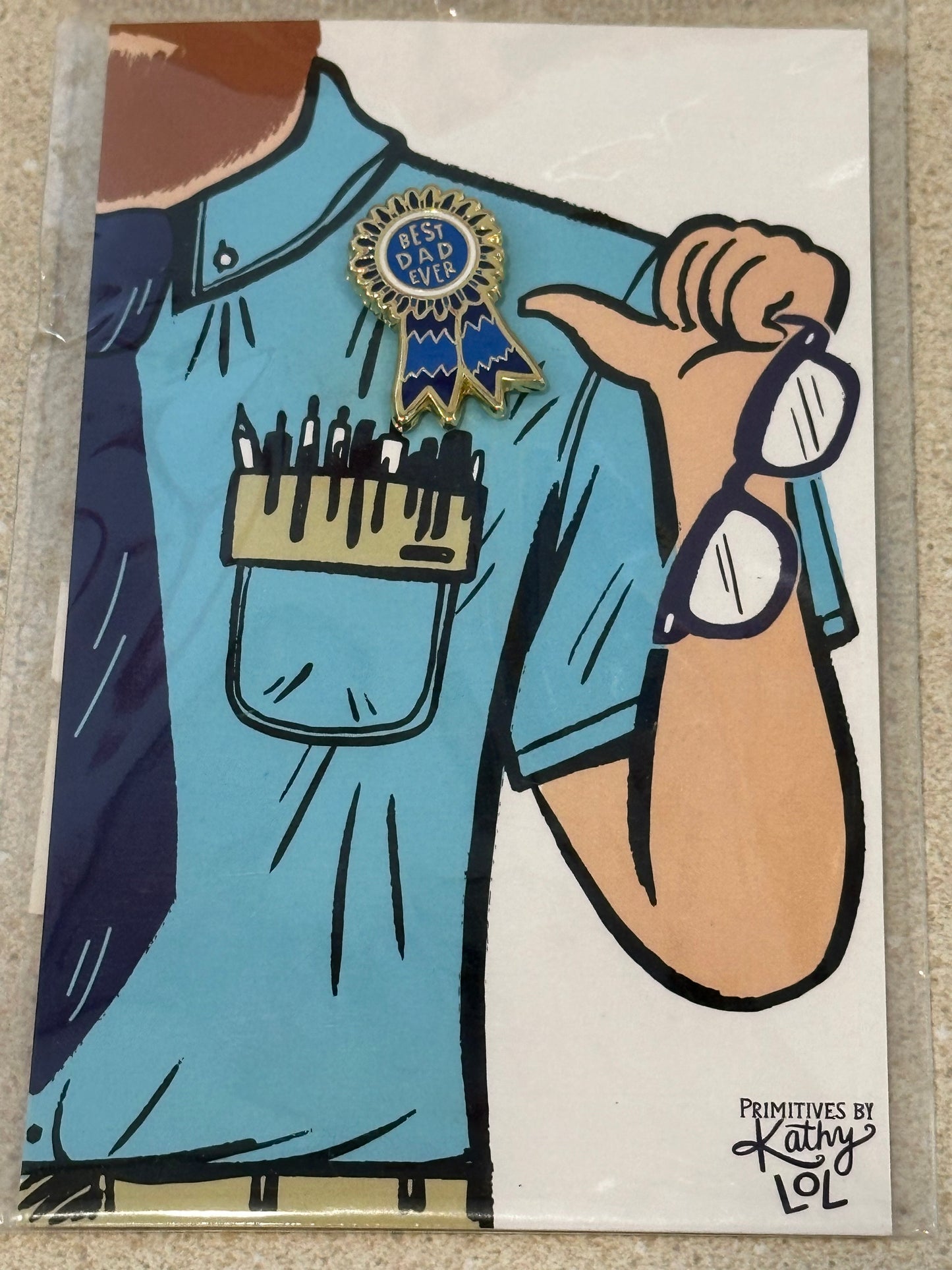 Pin - Enamel - Best teacher/Dad