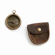 Compass w/ Leather Pouch - Always Let Your Conscience be your guide