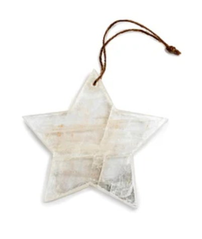 Hanging Selenite Star on Jute