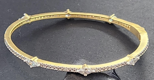 Bracelet - Gold Thin With Diamond Shapes